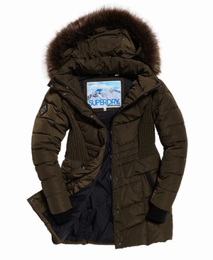 Superdry Glacier Padded Parka Női Kabát Khaki | URHXC2895